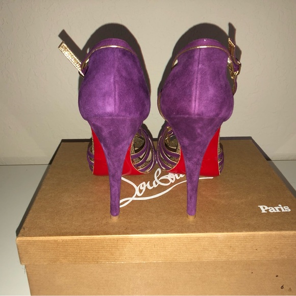Christian Louboutin 8 mignons 120 Purple Suede size 38       New with Tags - Picture 5 of 7